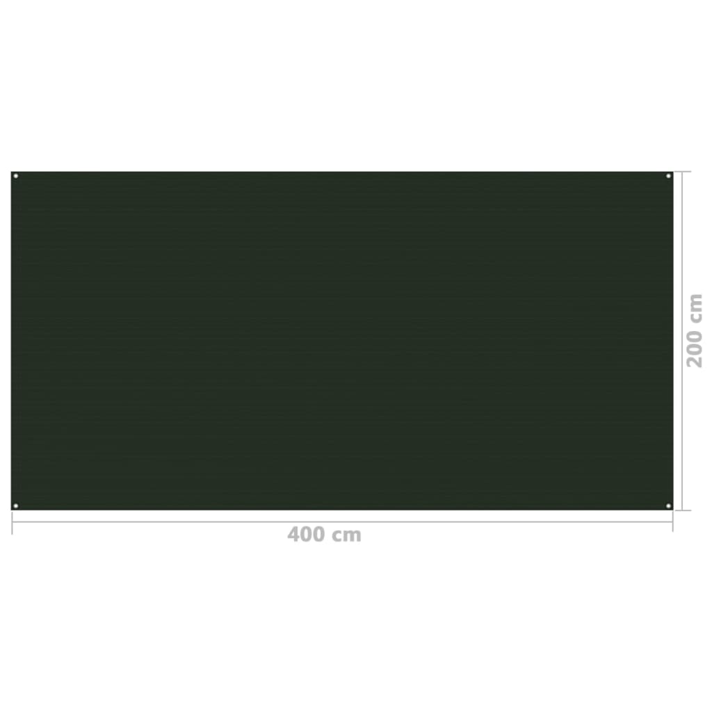 Tapis de Tente 200x400 cm Vert Foncé