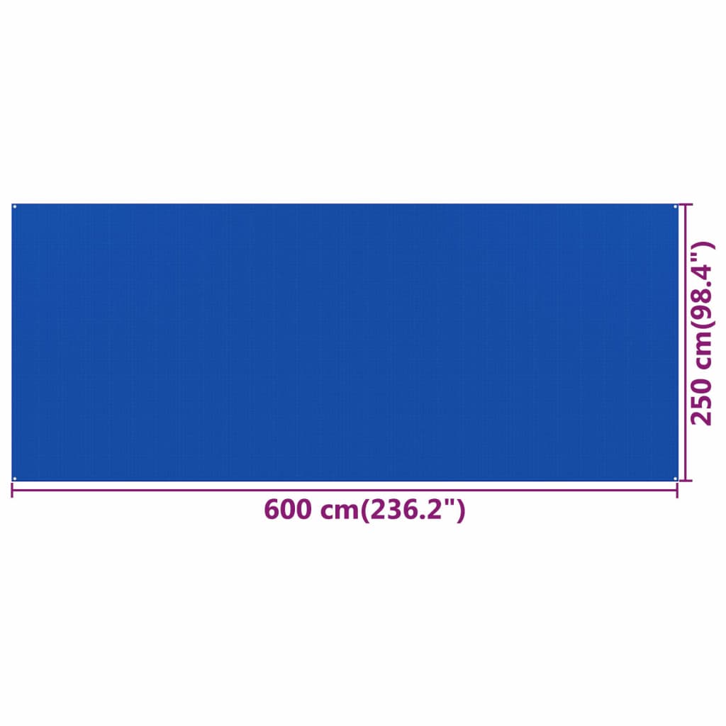 vidaXL Tent Carpet 250x600 cm Blue HDPE