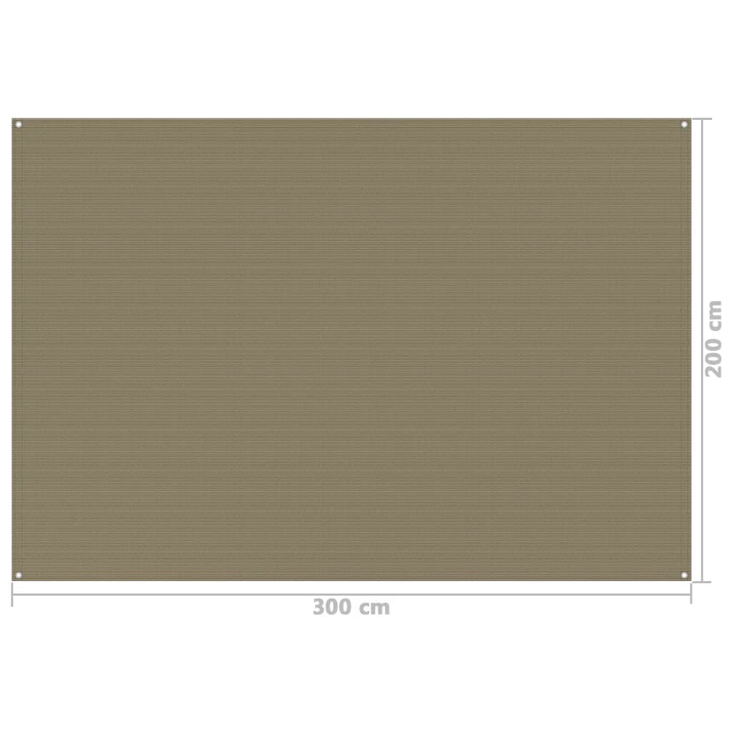 vidaXL Tent Carpet 200x300 cm Taupe