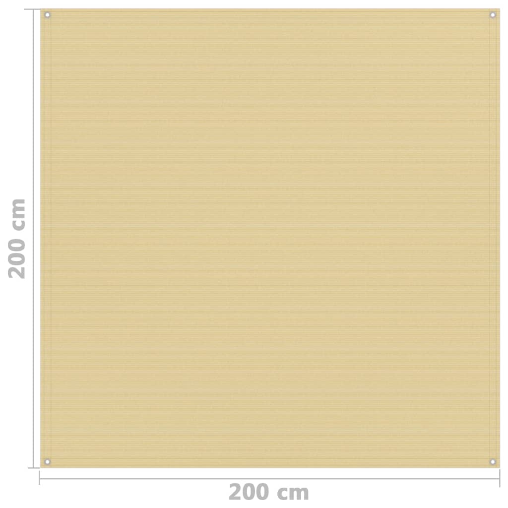 vidaXL Tent Carpet 200x200 cm Beige