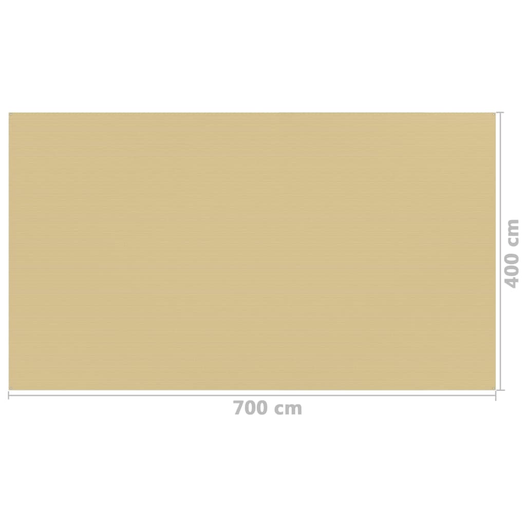 vidaXL Tent Carpet 400x700 cm Beige