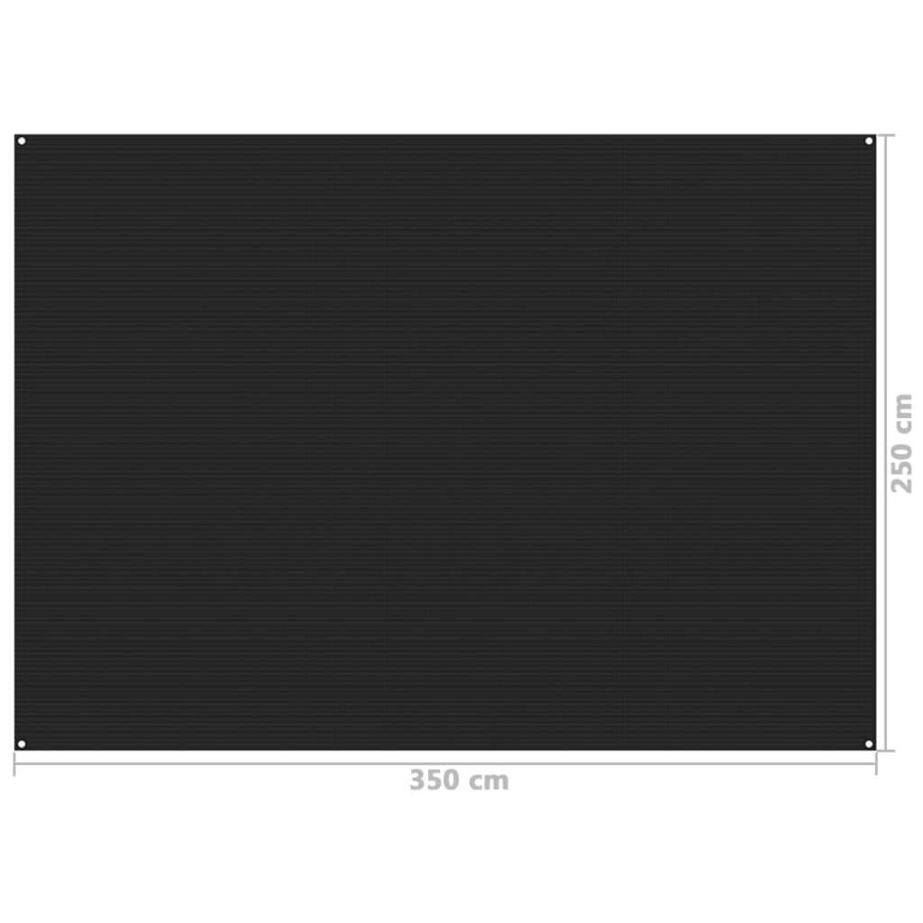 vidaXL Tent Carpet 250x350 cm Black