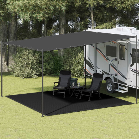 vidaXL Tent Carpet 400x400 cm Black HDPE