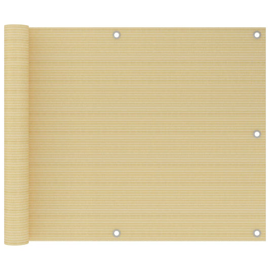 Balcony Screen Beige 75x600 cm HDPE