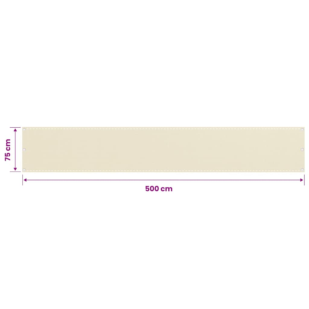 Balcony Screen Cream 75x500 cm HDPE