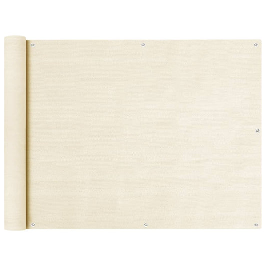 Balcony Screen Cream 90x400 cm HDPE
