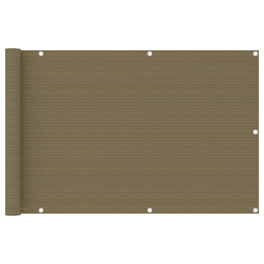 Balcony Screen Taupe 90x500 cm HDPE