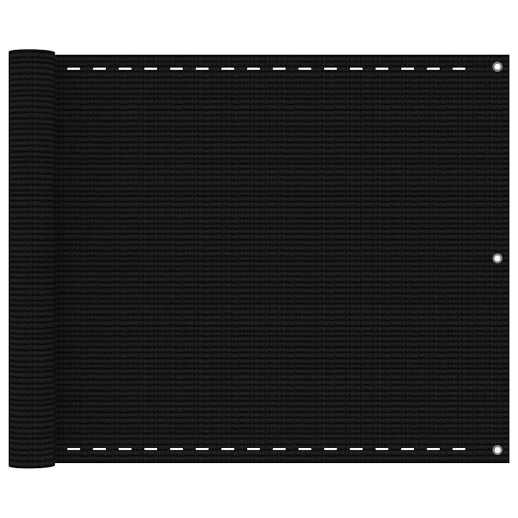 Balcony Screen Black 75x300 cm HDPE