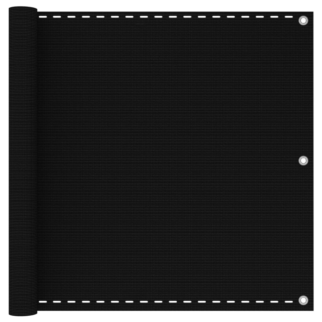 Balcony Screen Black 90x300 cm HDPE
