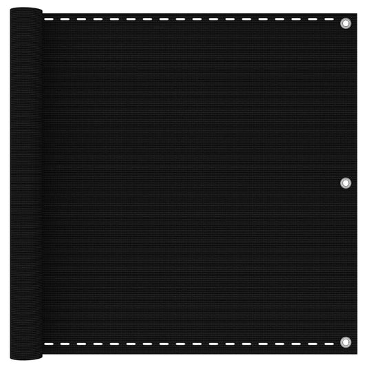 Balcony Screen Black 90x600 cm HDPE
