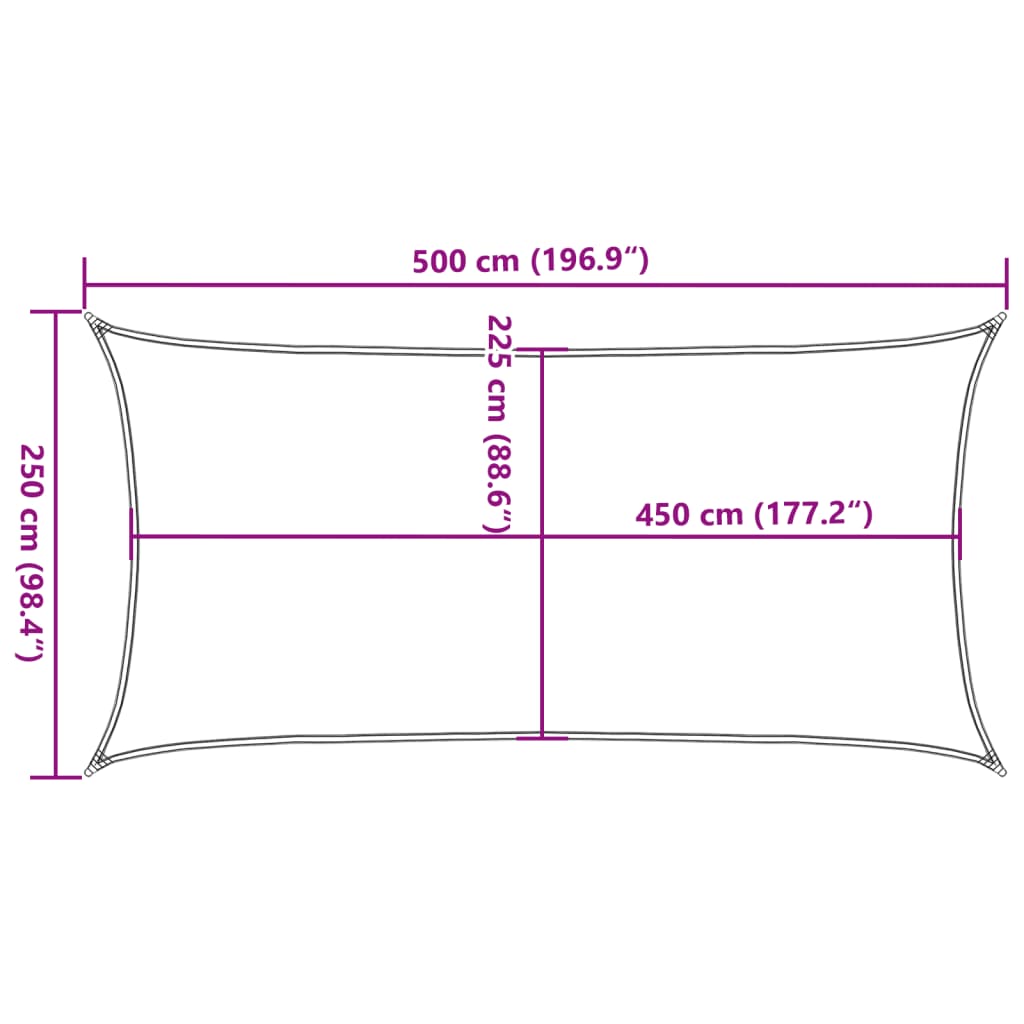 vidaXL Sunshade Sail 160 g/m² Anthracite 2.5x5 m HDPE