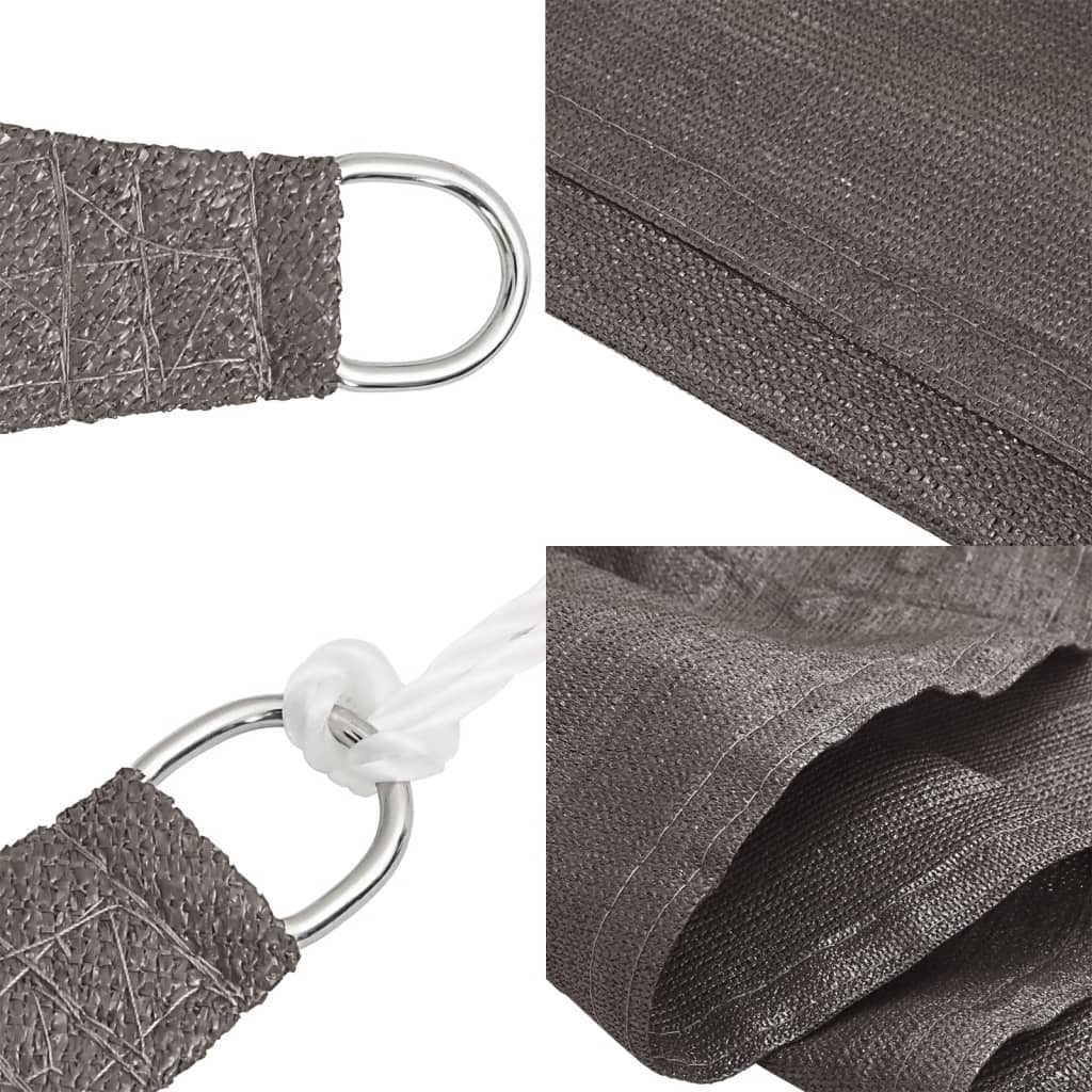 Sunshade Sail 160 g/m² Anthracite 3x5 m HDPE