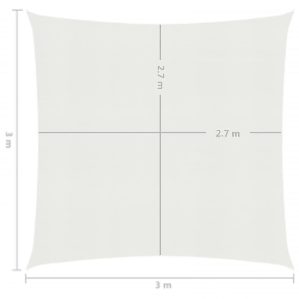 Voile d'ombrage 160 g/m² Blanc 3x3 m HDPE