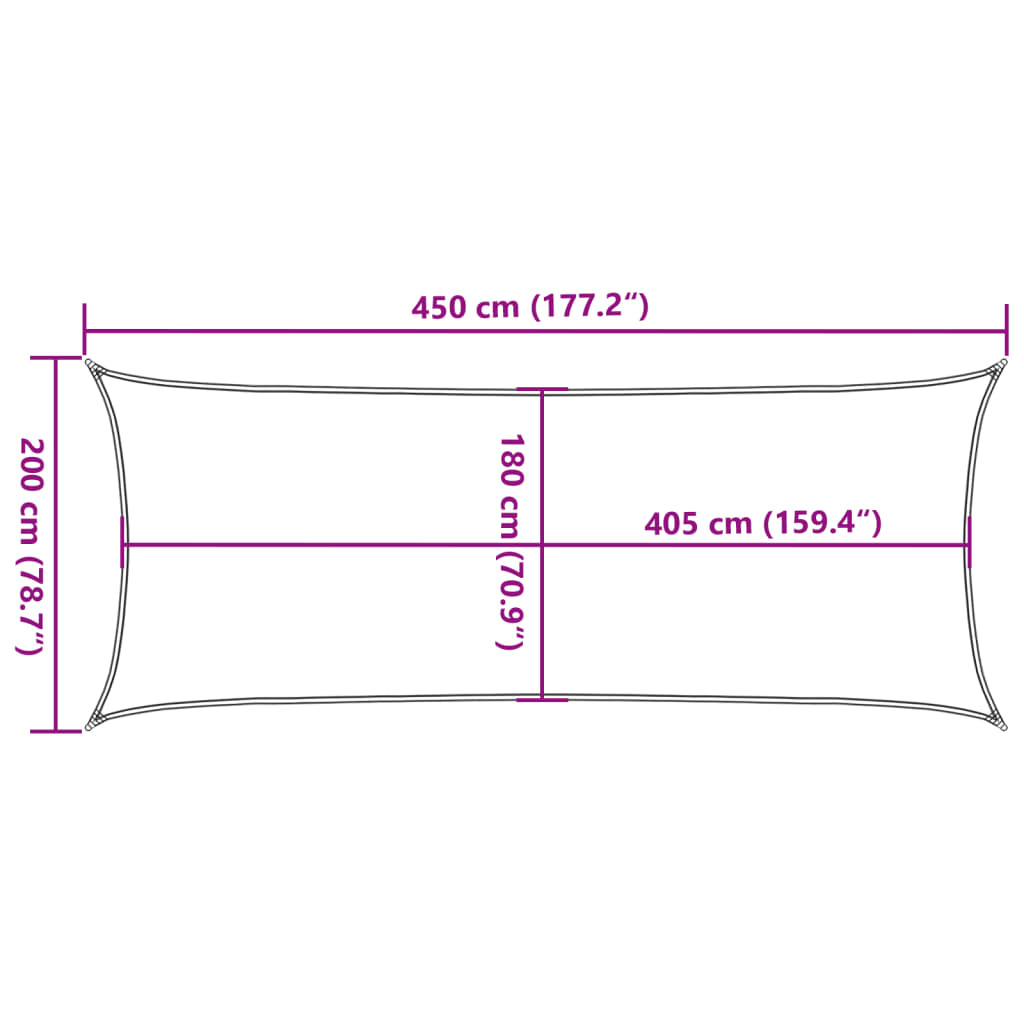 vidaXL Sunshade Sail 160 g/m² White 2x4.5 m HDPE