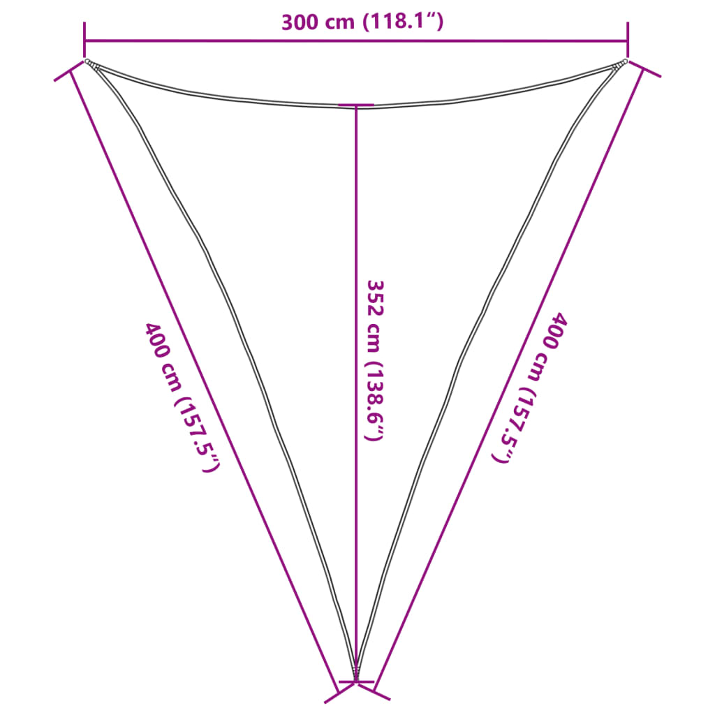 vidaXL Sunshade Sail 160 g/m² White 3x4x4 m HDPE