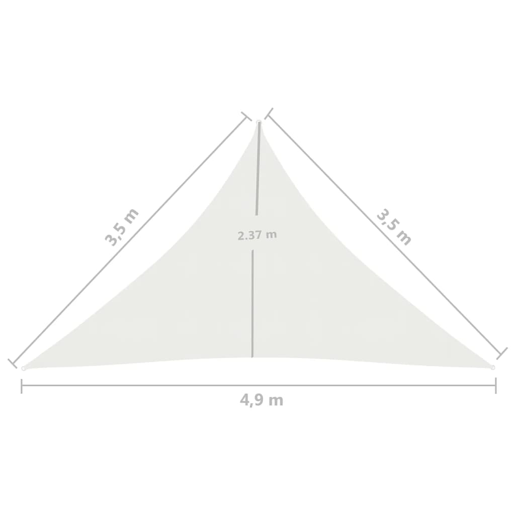 Zonnescherm Zeil 160 g/m² Wit 3,5x3,5x4,9 m HDPE