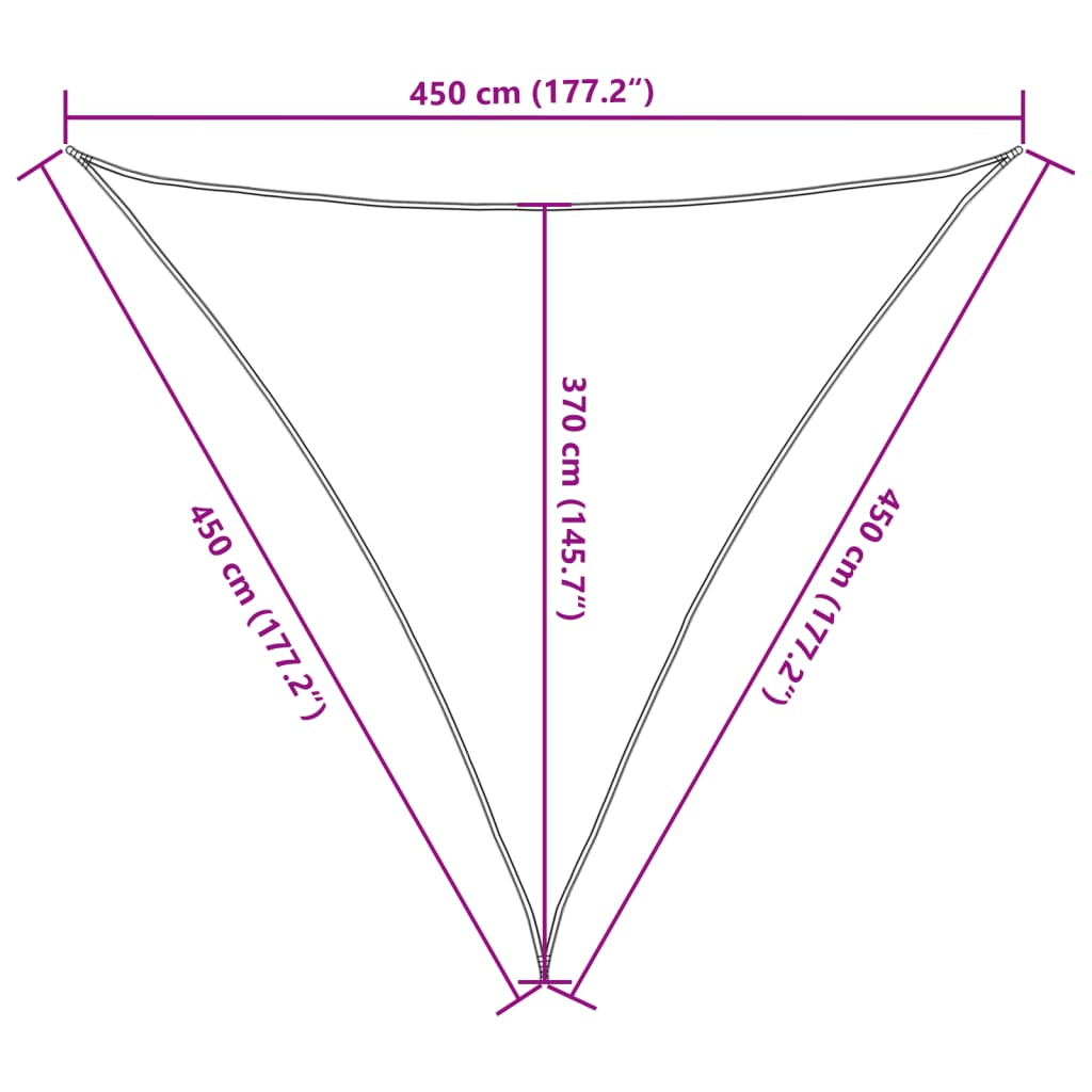 vidaXL Sunshade Sail 160 g/m² White 4.5x4.5x4.5 m HDPE