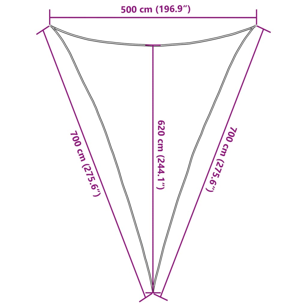 vidaXL Sunshade Sail 160 g/m² White 5x7x7 m HDPE