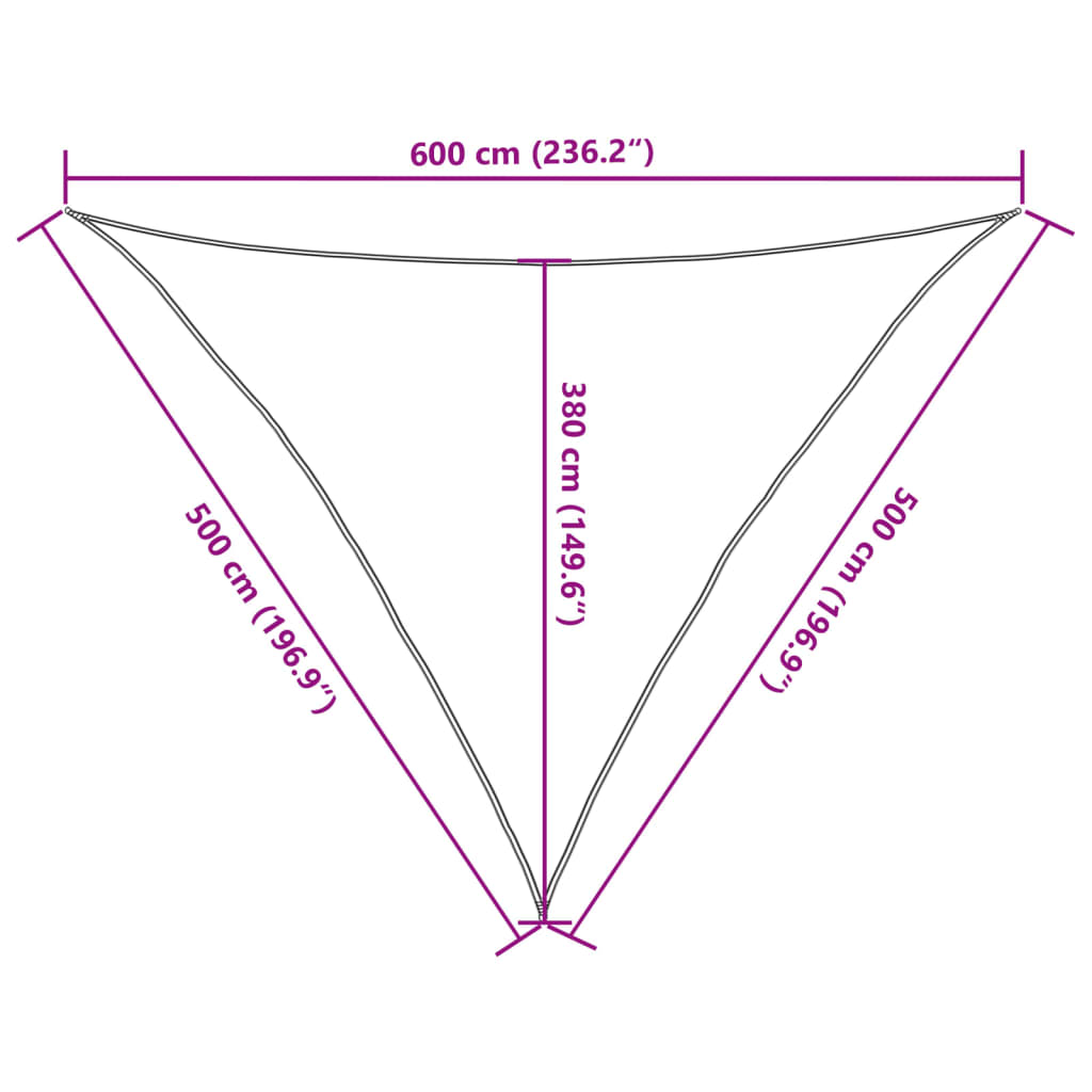 vidaXL Sunshade Sail 160 g/m² White 5x5x6 m HDPE