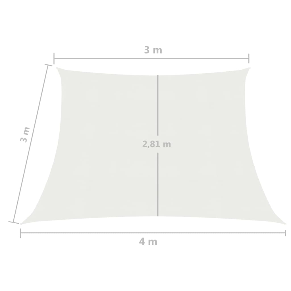 Zonnescherm Zeil 160 g/m² Wit 3/4x3 m HDPE