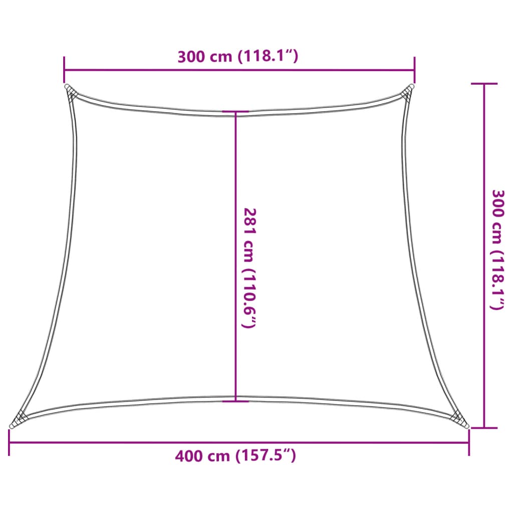 Zonnescherm Zeil 160 g/m² Wit 3/4x3 m HDPE