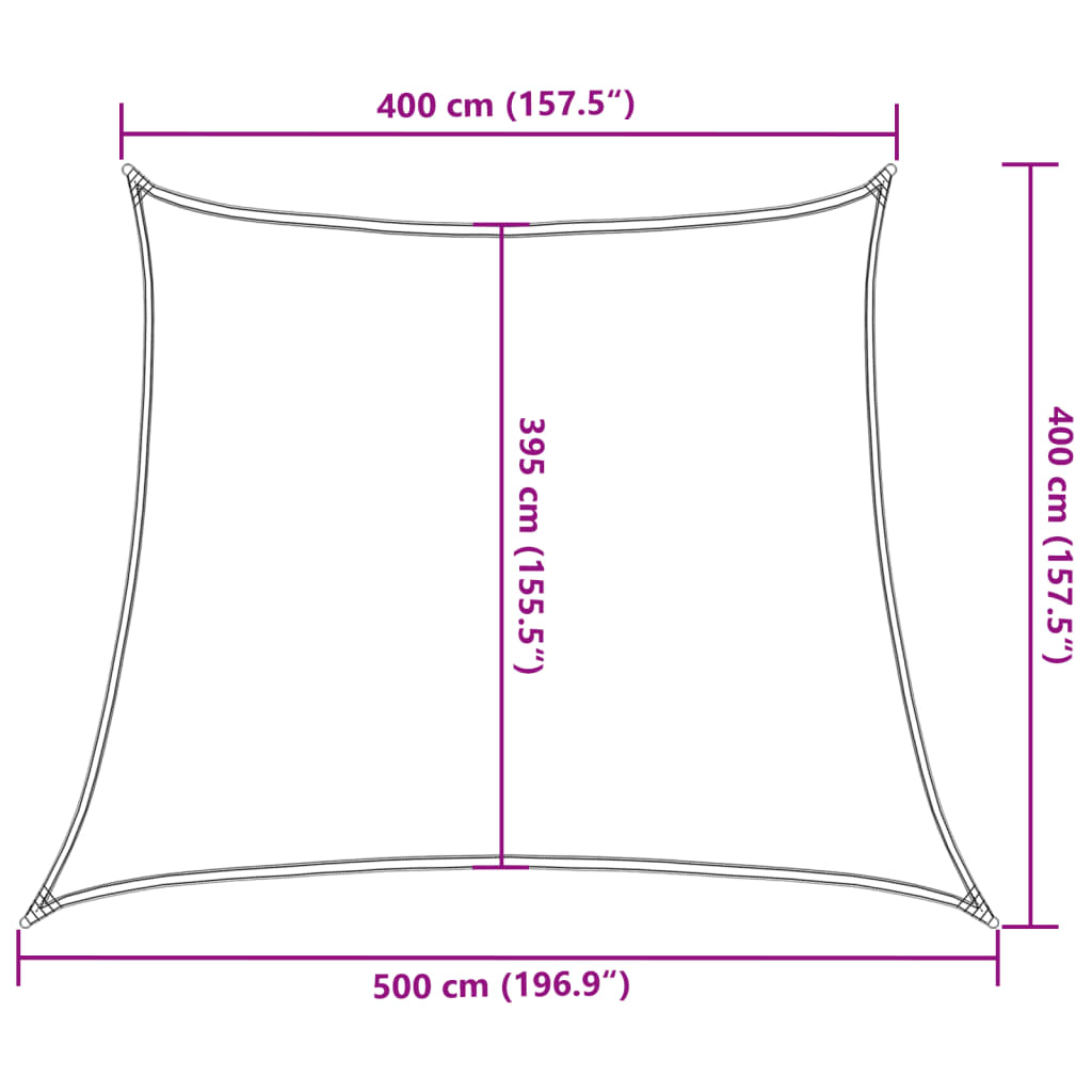 Zonnescherm Zeil 160 g/m² Wit 4/5x4 m HDPE