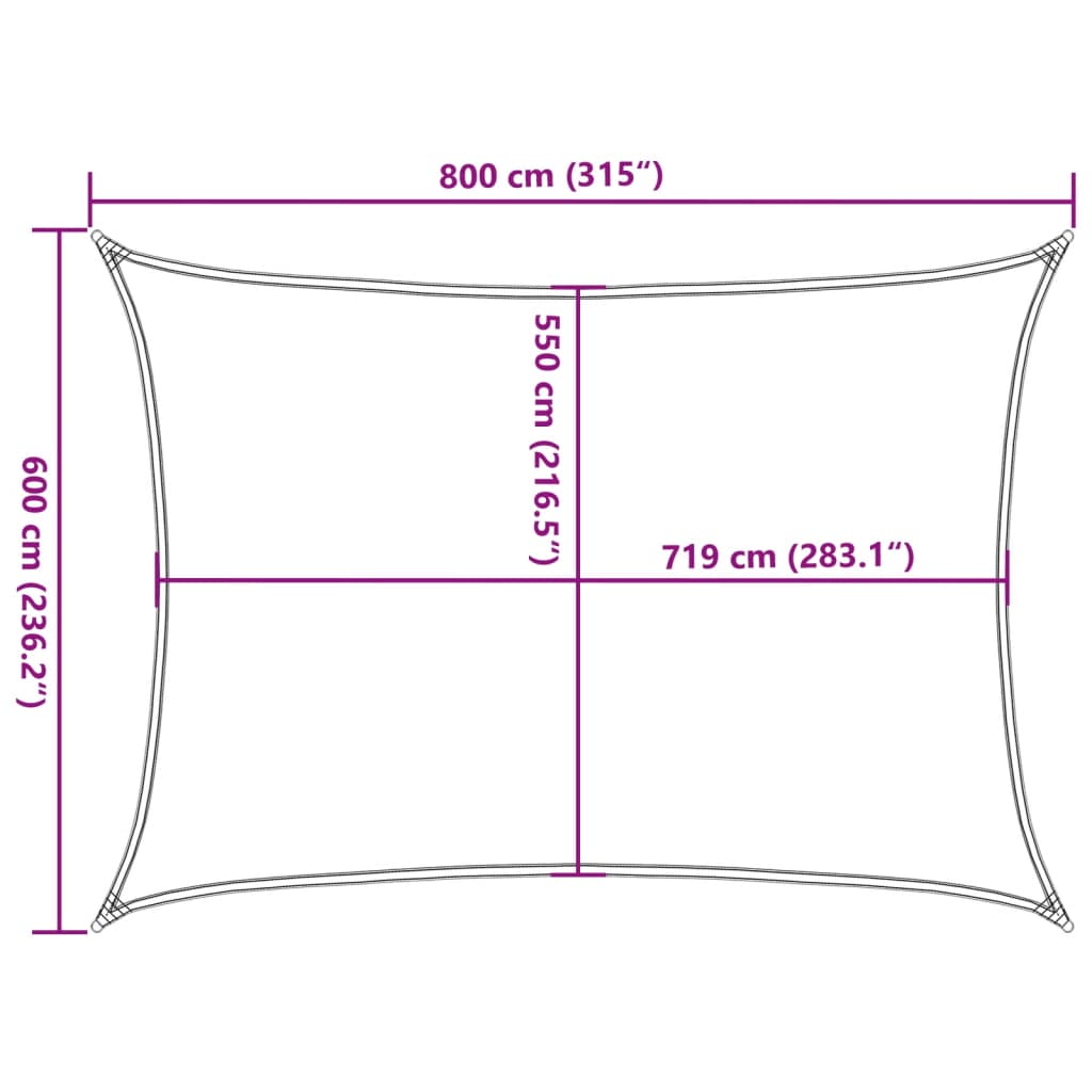 vidaXL Sunshade Sail 160 g/m² Light Green 6x8 m HDPE