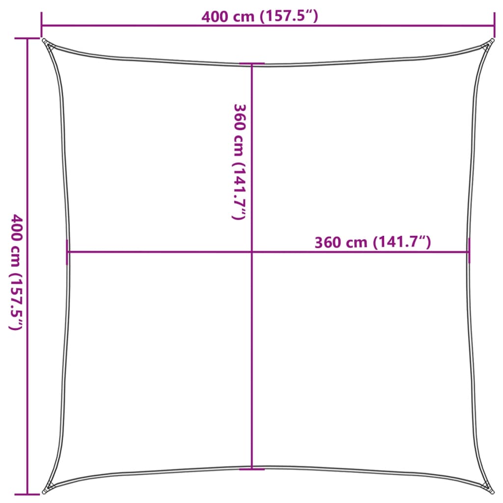 vidaXL Sunshade Sail 160 g/m² Terracotta 4x4 m HDPE