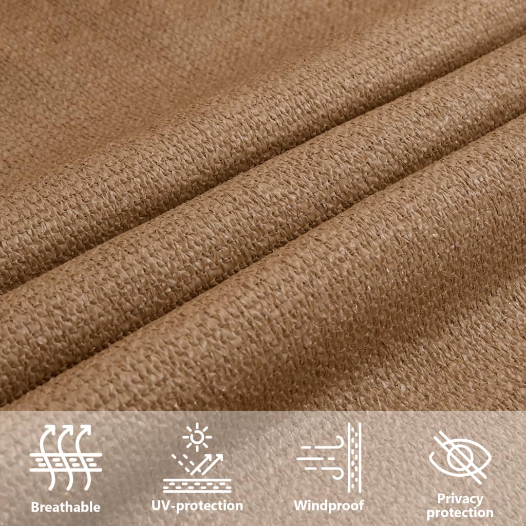 vidaXL Sunshade Sail 160 g/m² Taupe 2x3.5 m HDPE