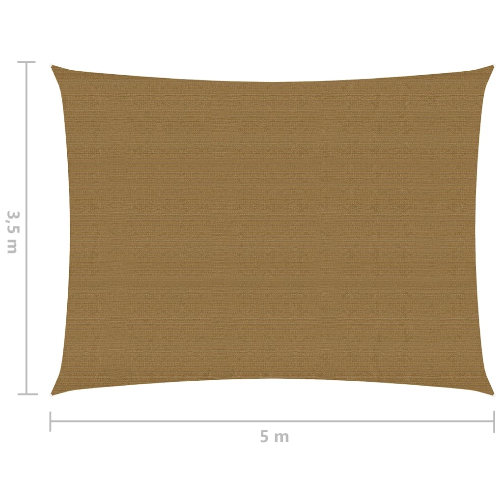 vidaXL Sunshade Sail 160 g/m² Taupe 3.5x5 m HDPE