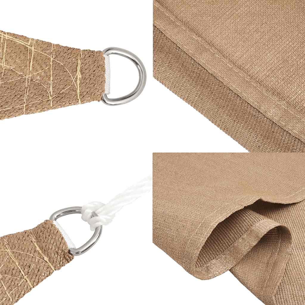 Sunshade Sail 160 g/m² Taupe 3x3x4.2 m HDPE