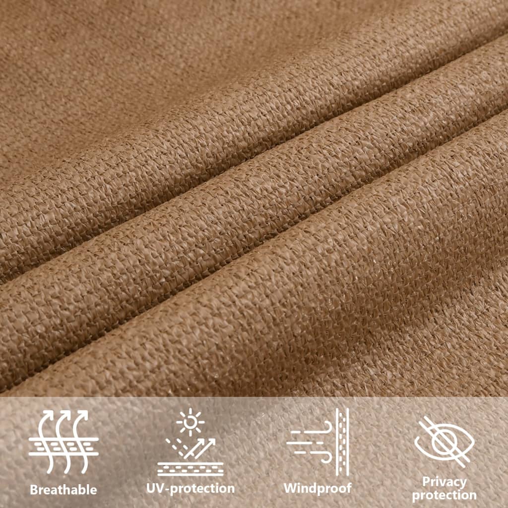 vidaXL Sunshade Sail 160 g/m² Taupe 3.5x3.5x4.9 m HDPE