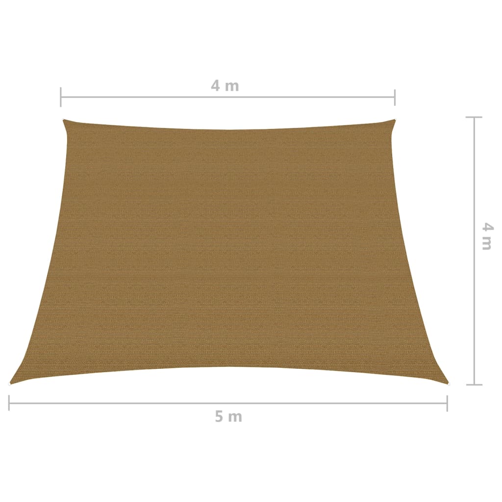 vidaXL Sunshade Sail 160 g/m² Taupe 4/5x4 m HDPE