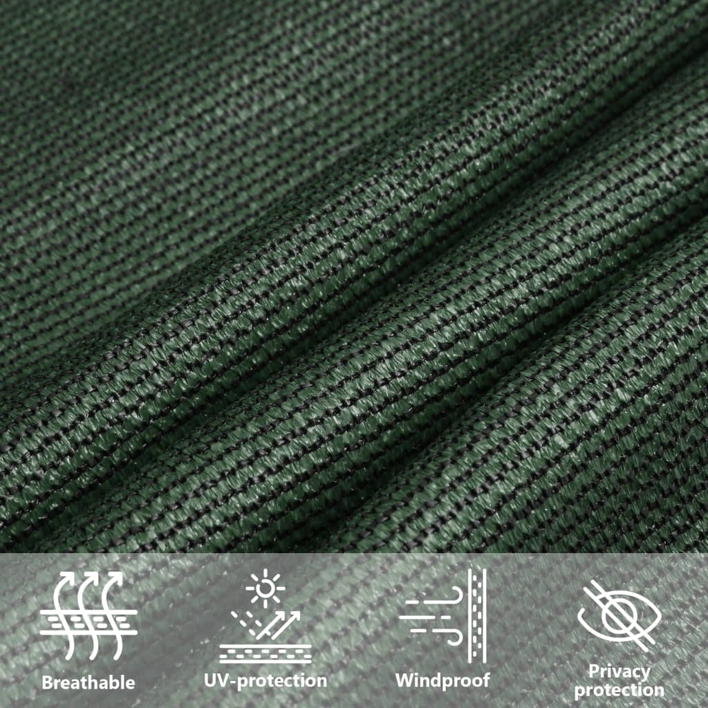 vidaXL Sunshade Sail 160 g/m² Dark Green 5x5 m HDPE