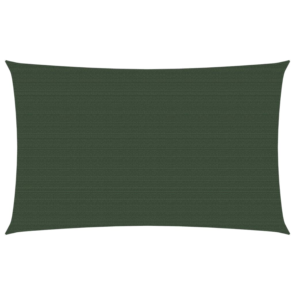 vidaXL Sunshade Sail 160 g/m² Dark Green 2x5 m HDPE