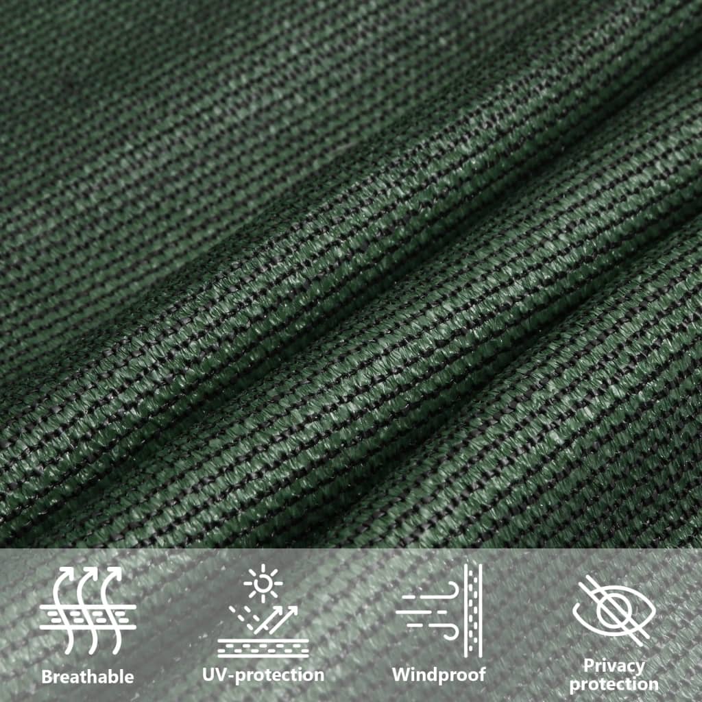 vidaXL Sunshade Sail 160 g/m² Dark Green 5x7 m HDPE