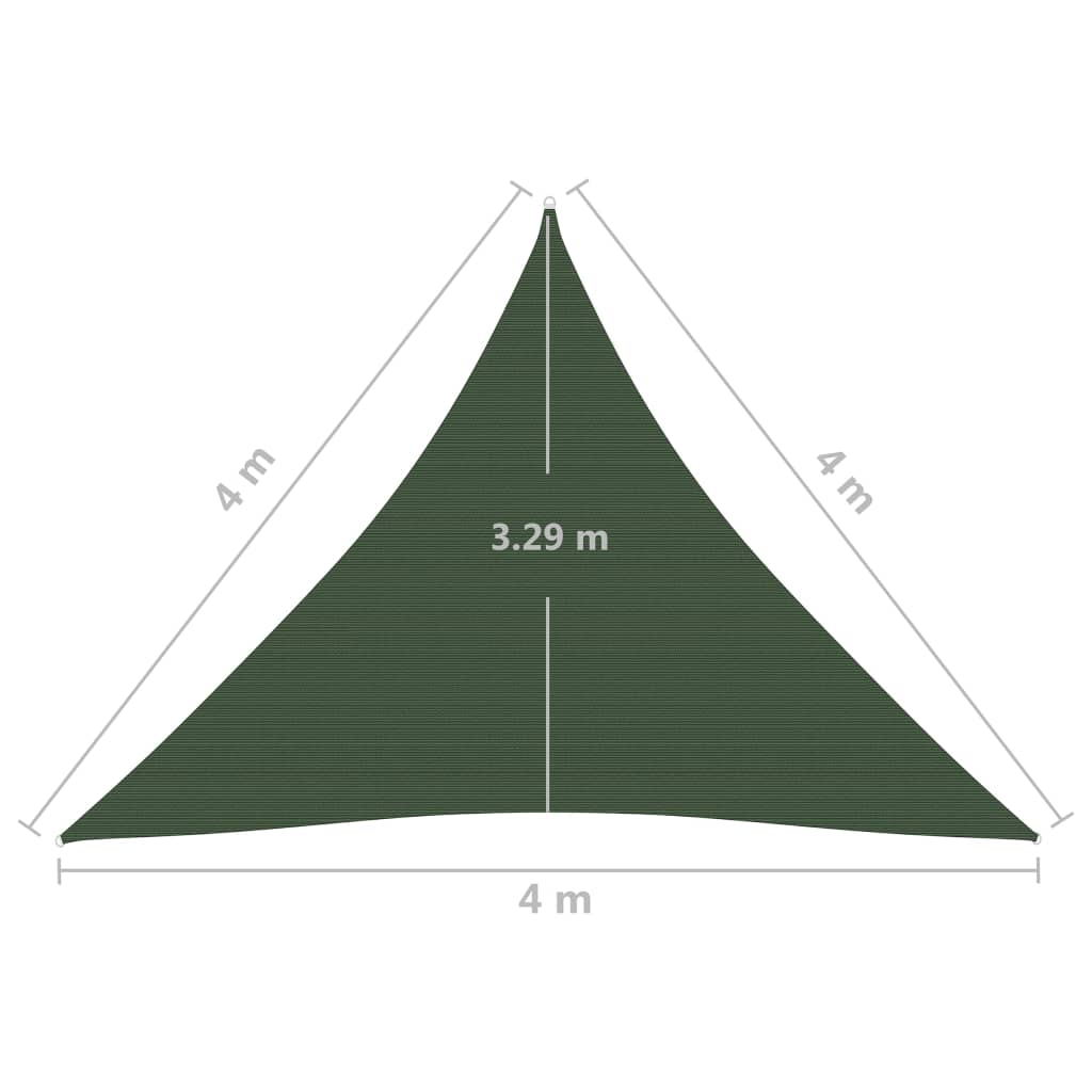 Zonnescherm Zeil 160 g/m² Donkergroen 4x4x4 m HDPE