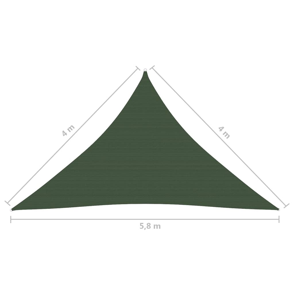 Zonnescherm Zeil 160 g/m² Donkergroen 4x4x5,8 m HDPE