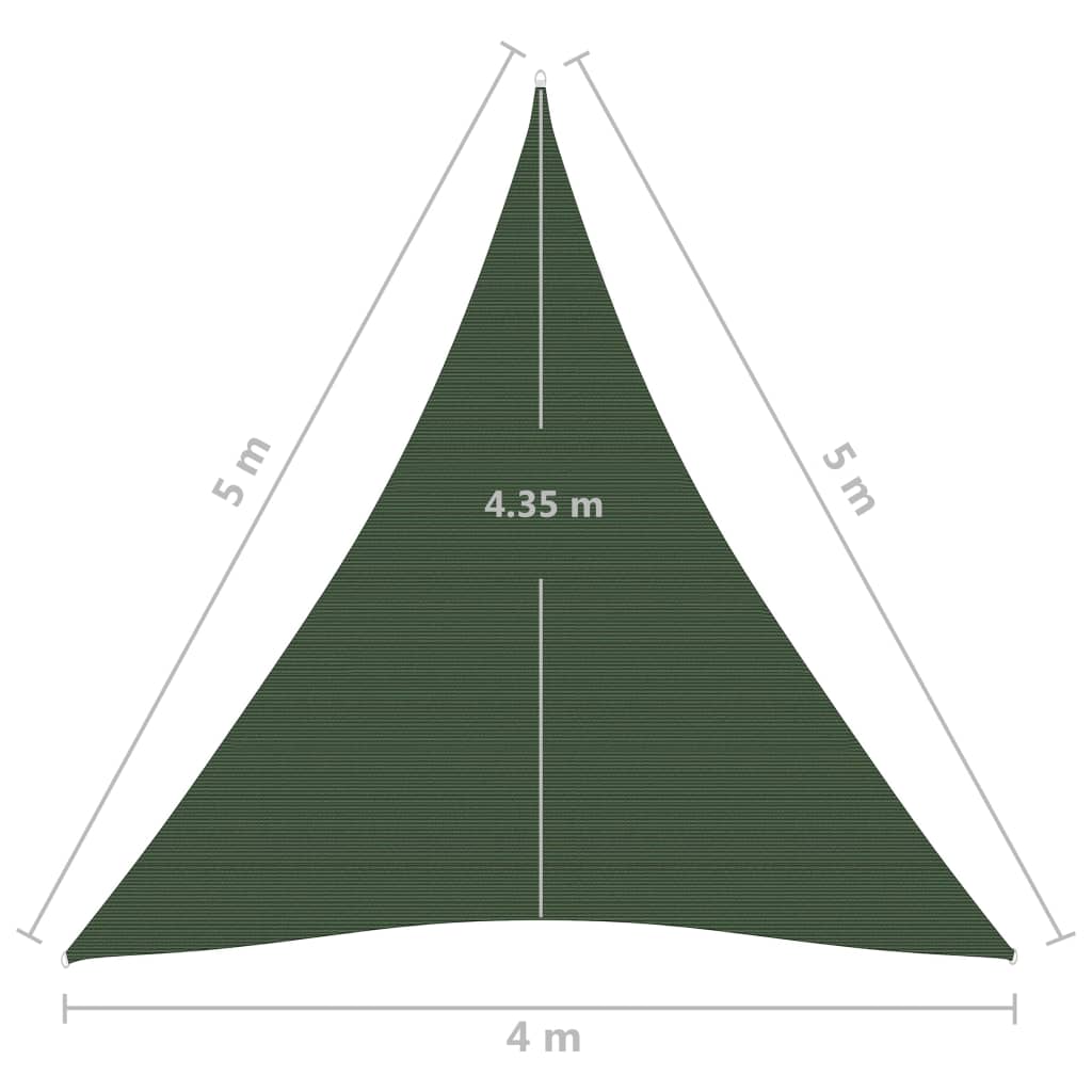 Voile d'ombrage 160 g/m² Vert Foncé 4x5x5 m HDPE