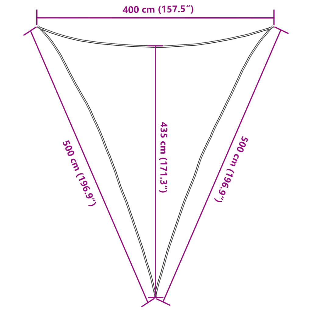 Sunshade Sail 160 g/m² Dark Green 4x5x5 m HDPE