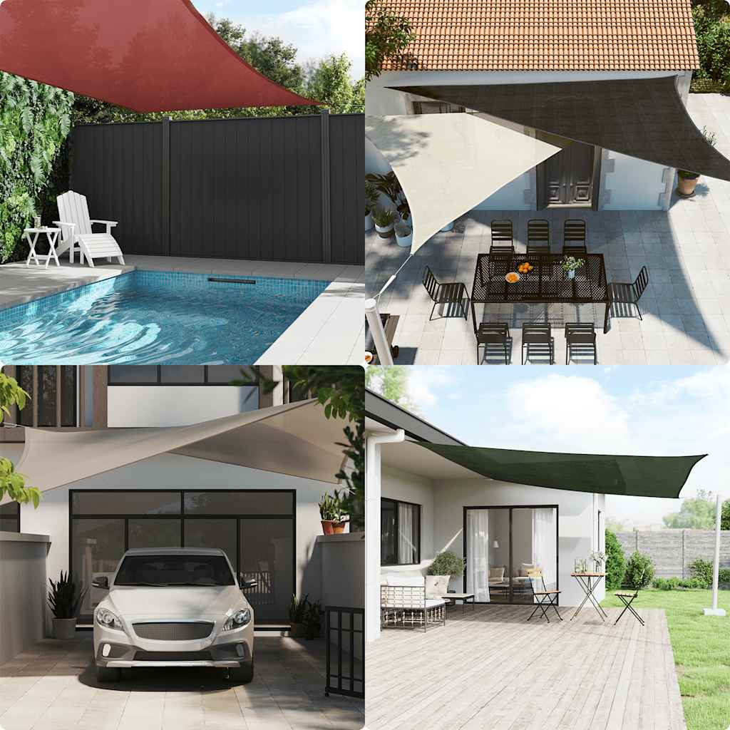 Sunshade Sail 160 g/m² Dark Green 5x7x7 m HDPE