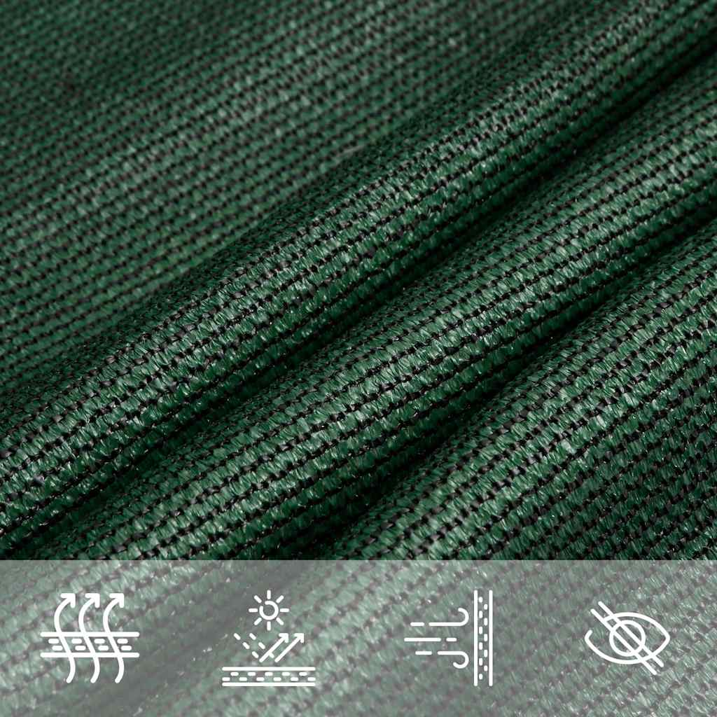 Sunshade Sail 160 g/m² Dark Green 5x7x7 m HDPE