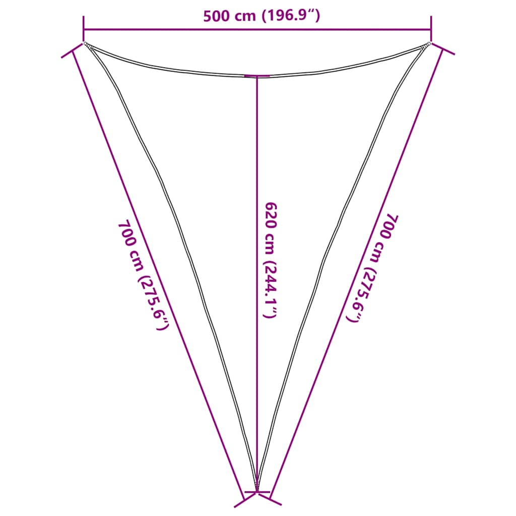 Sunshade Sail 160 g/m² Dark Green 5x7x7 m HDPE
