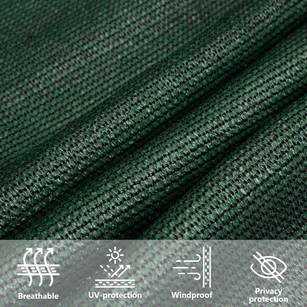 Sunshade Sail 160 g/m² Dark Green 5x7x7 m HDPE