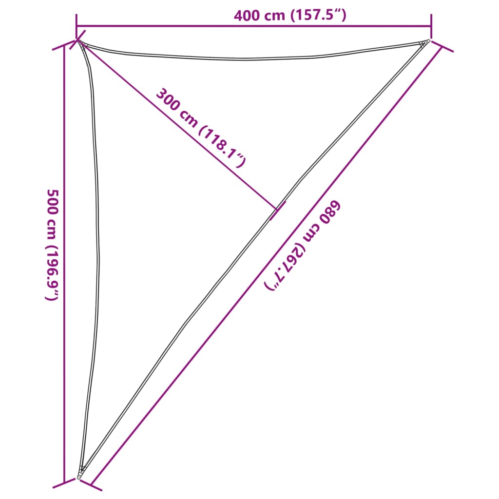 vidaXL Sunshade Sail 160 g/m² Dark Green 4x5x6.8 m HDPE