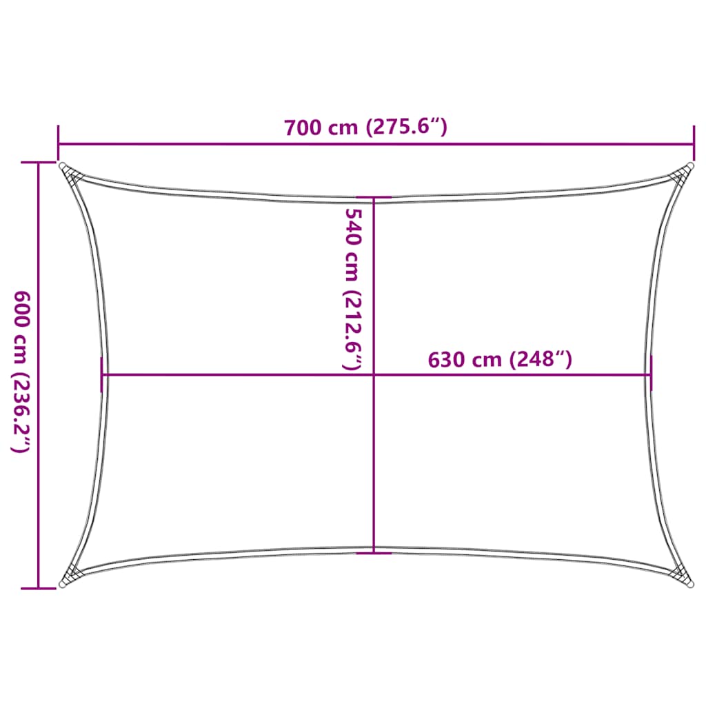 Sunshade Sail 160 g/m² Rectangular Blue 6x7 m HDPE