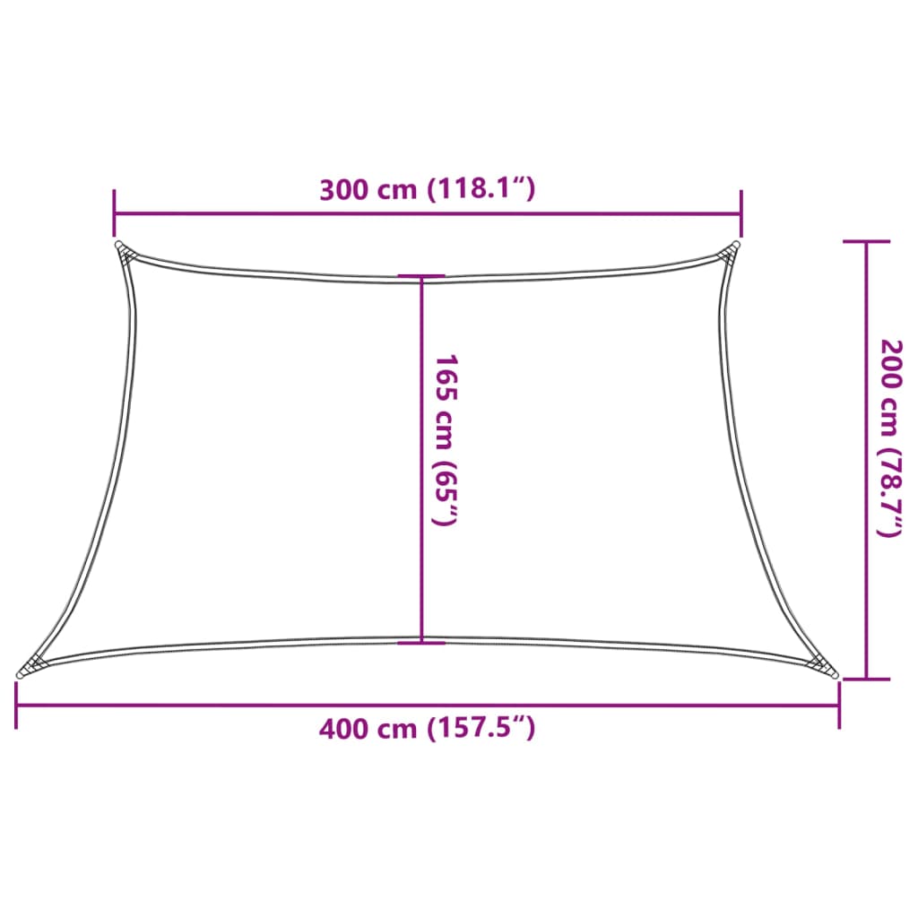 vidaXL Sunshade Sail 160 g/m² Blue 3/4x2 m HDPE