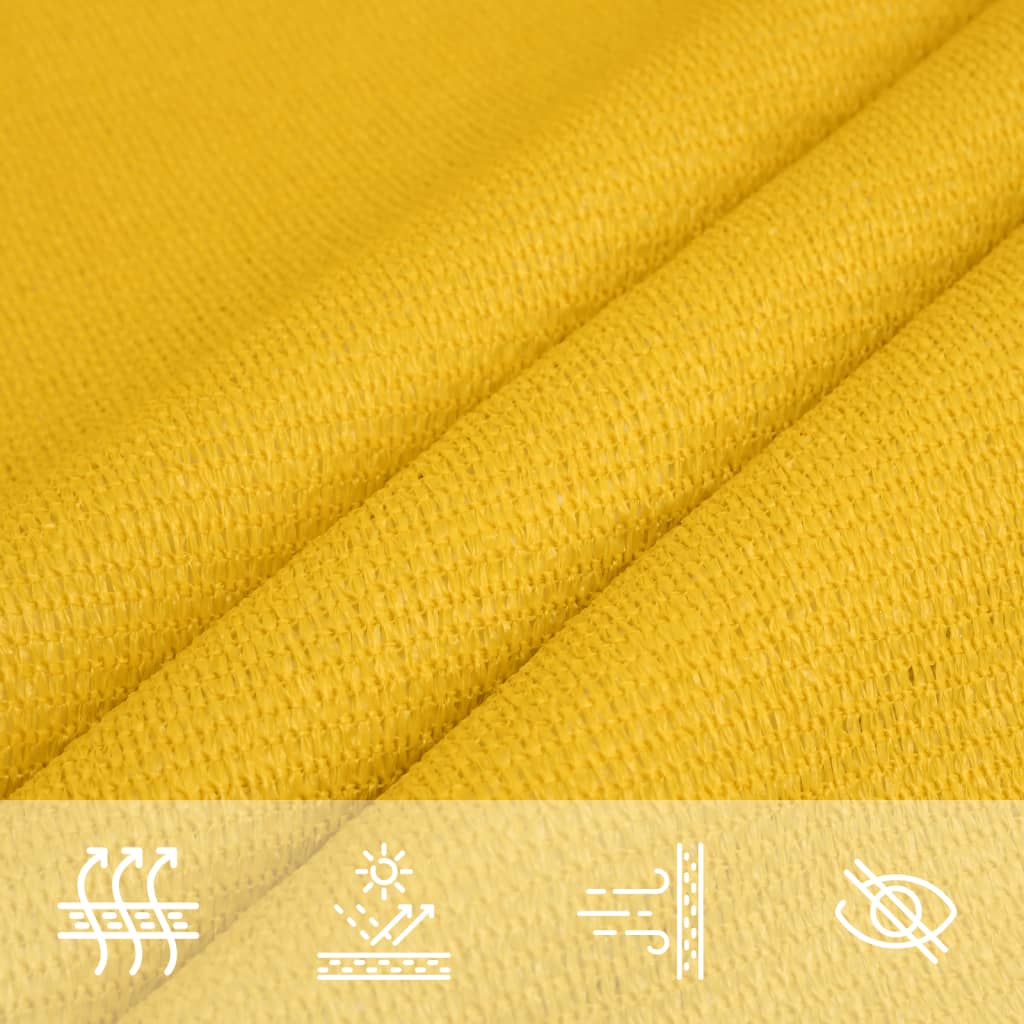 vidaXL Sunshade Sail 160 g/m² Yellow 2.5x2.5 m HDPE