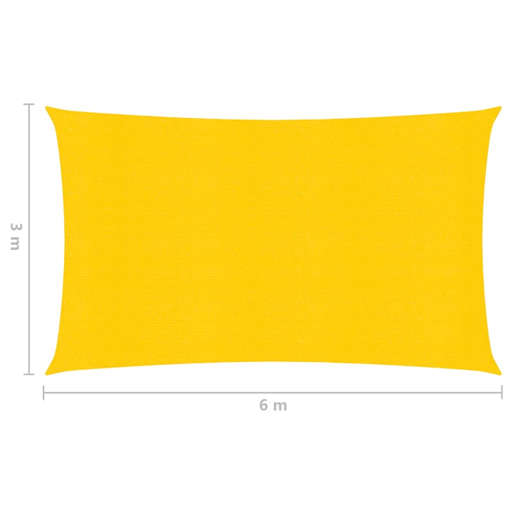 vidaXL Sunshade Sail 160 g/m² Yellow 3x6 m HDPE