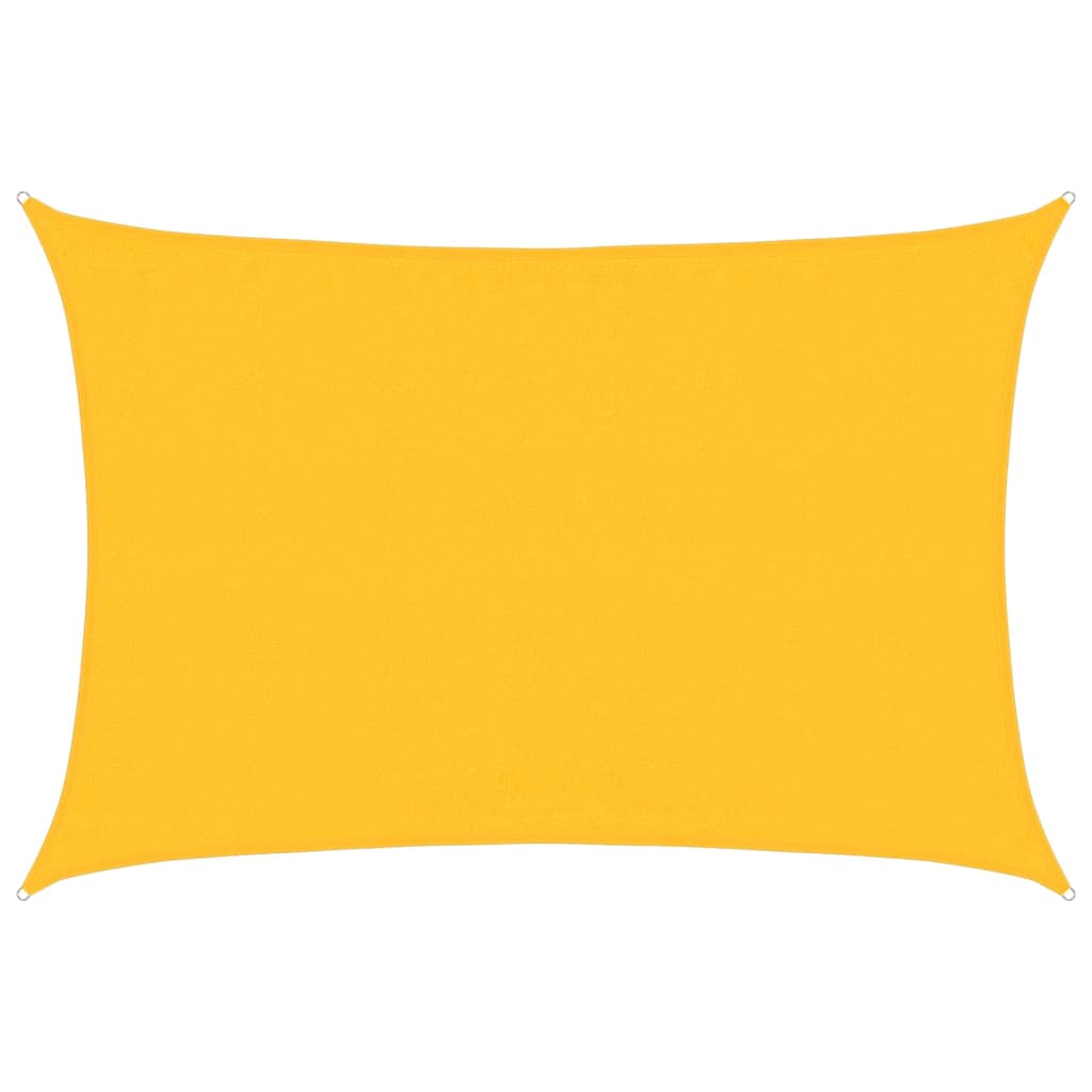 vidaXL Sunshade Sail 160 g/m² Rectangular Yellow 3.5x4.5 m HDPE